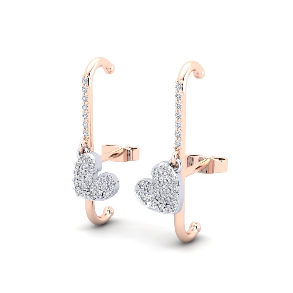Vàng Trắng-Đỏ 18K Bông tai nữ Cist