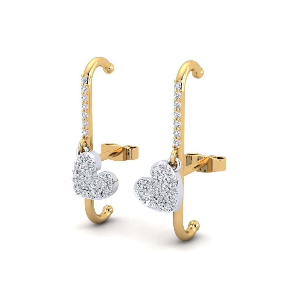 Vàng-Trắng 18K Bông tai nữ Cist
