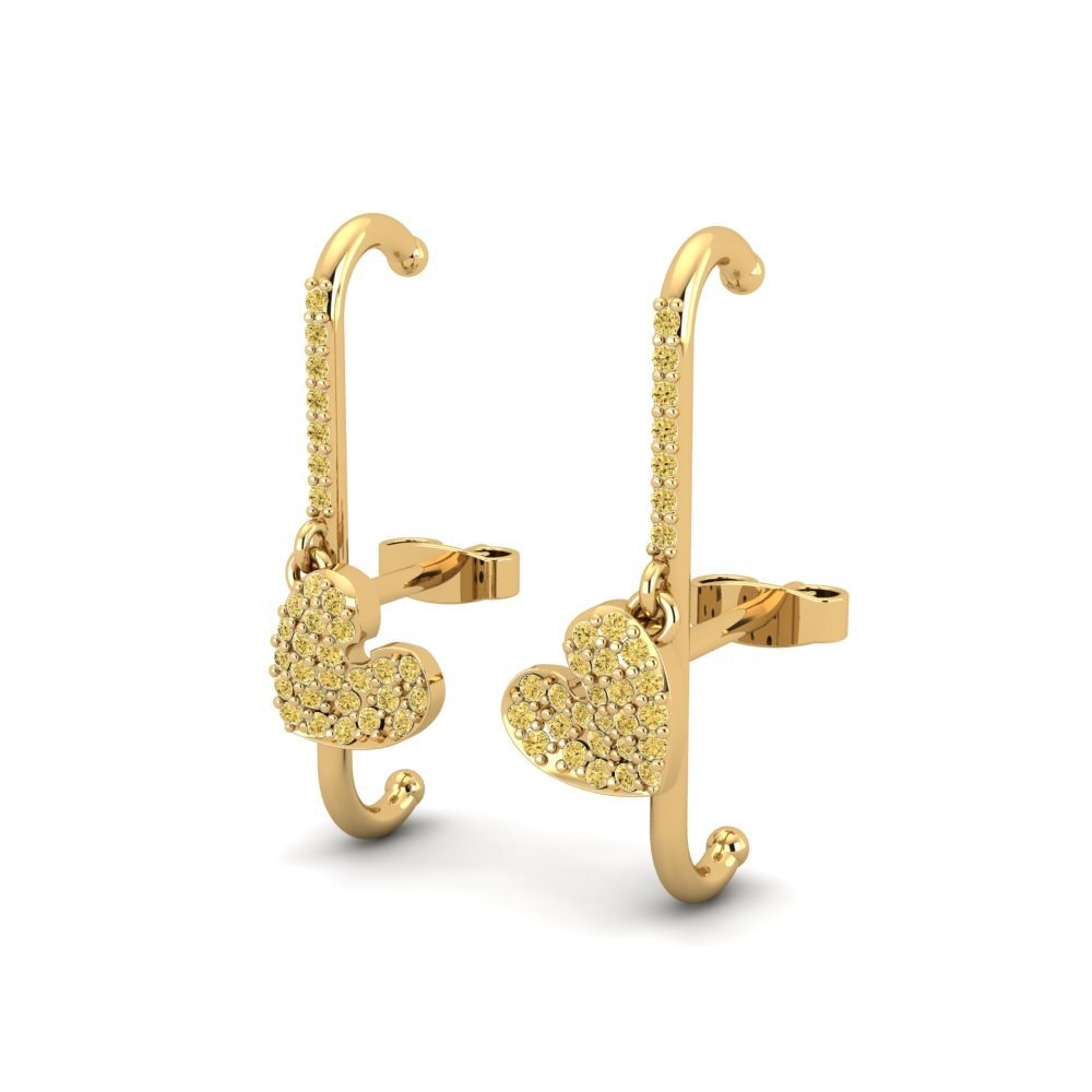 Yellow Diamond Women's Earring Cist