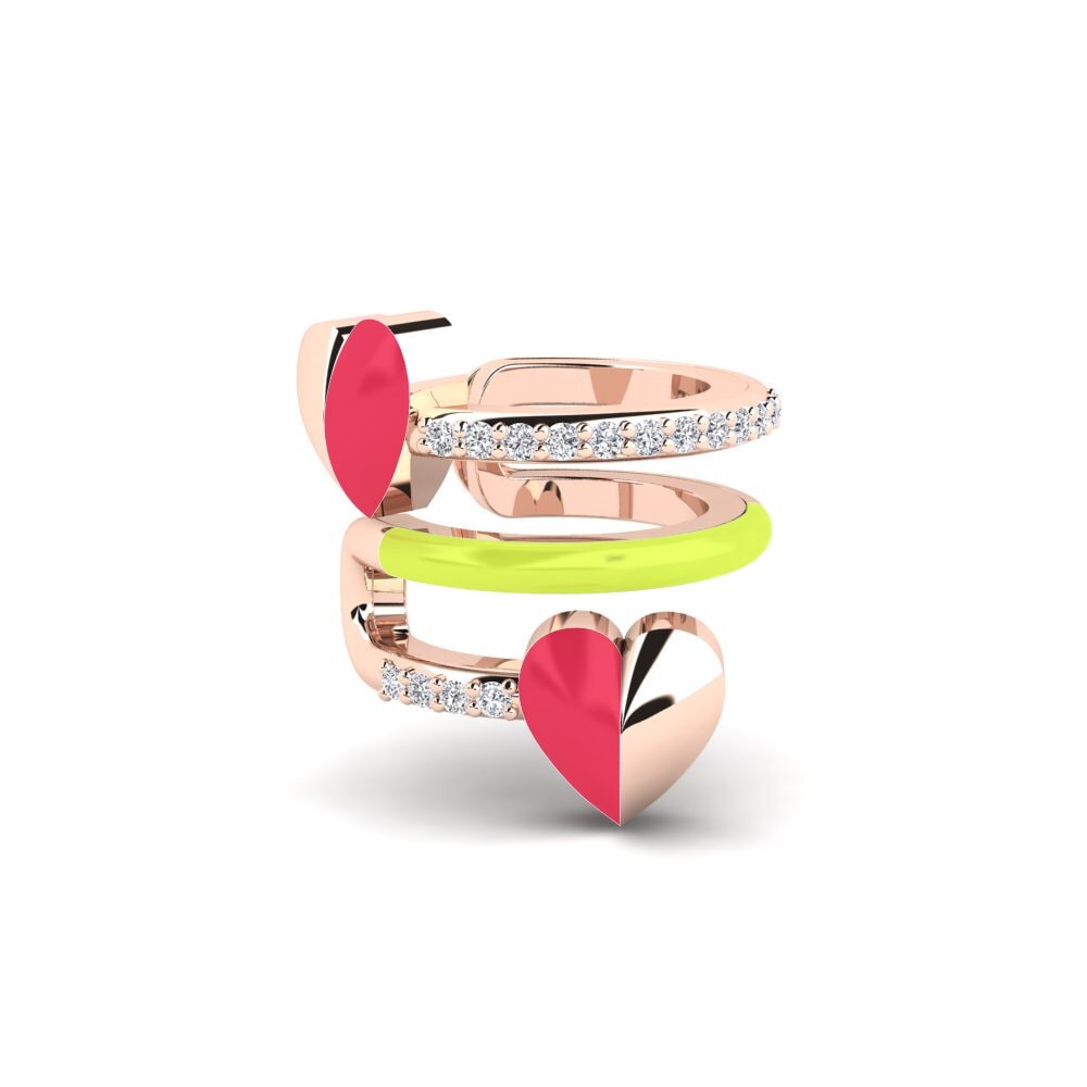 14k Oro Rosa Pendiente de mujer Fuchsia
