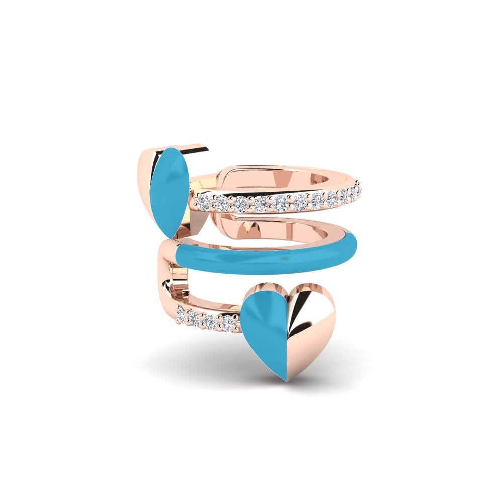 14k Oro Rosa Pendiente de mujer Fuchsia
