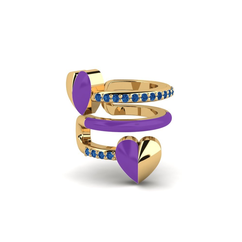 Đá Zirconia Xanh Lam Bông tai nữ Fuchsia
