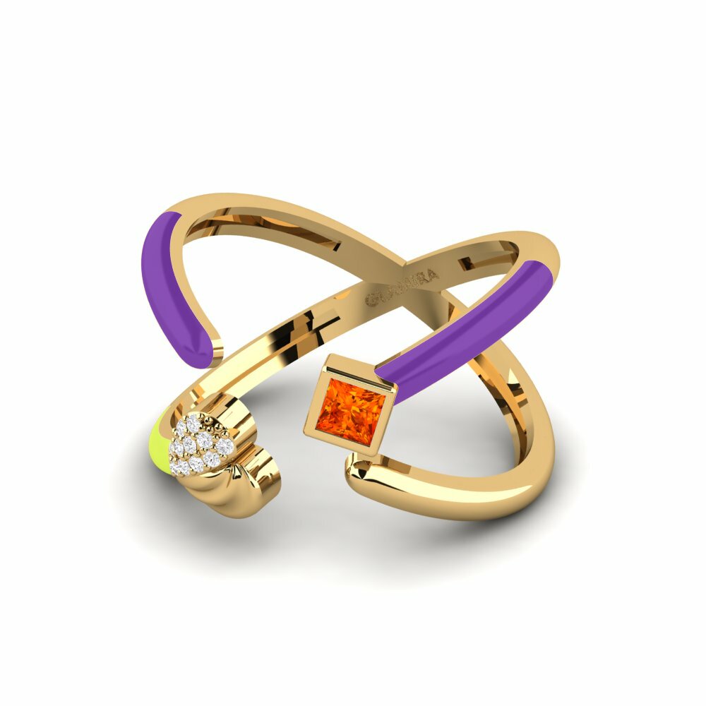 Bagues Saphir orange Ouvertes