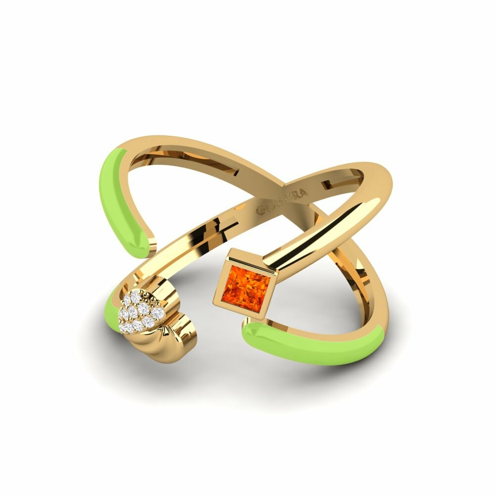 Bagues Saphir orange Ouvertes