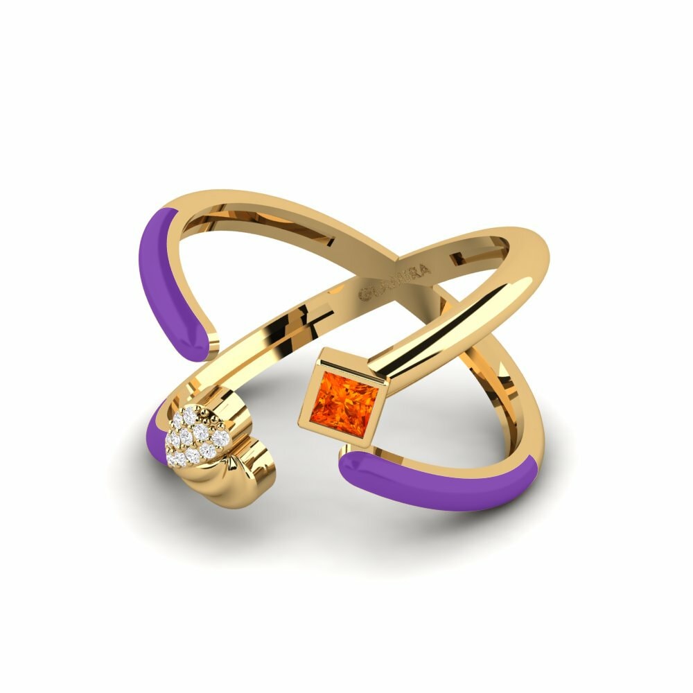 Bagues Saphir orange Ouvertes