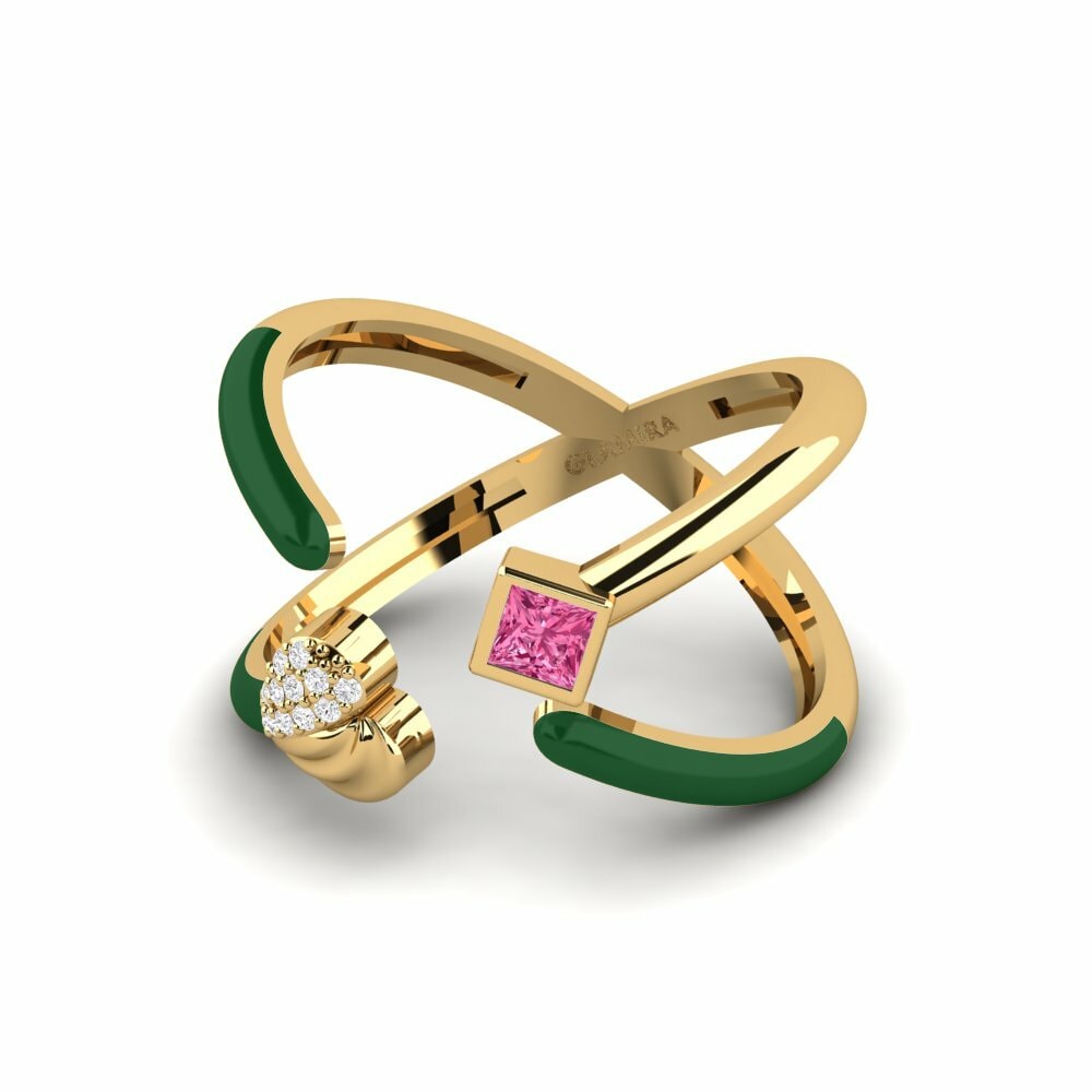 Bagues Tourmaline Rose Ouvertes