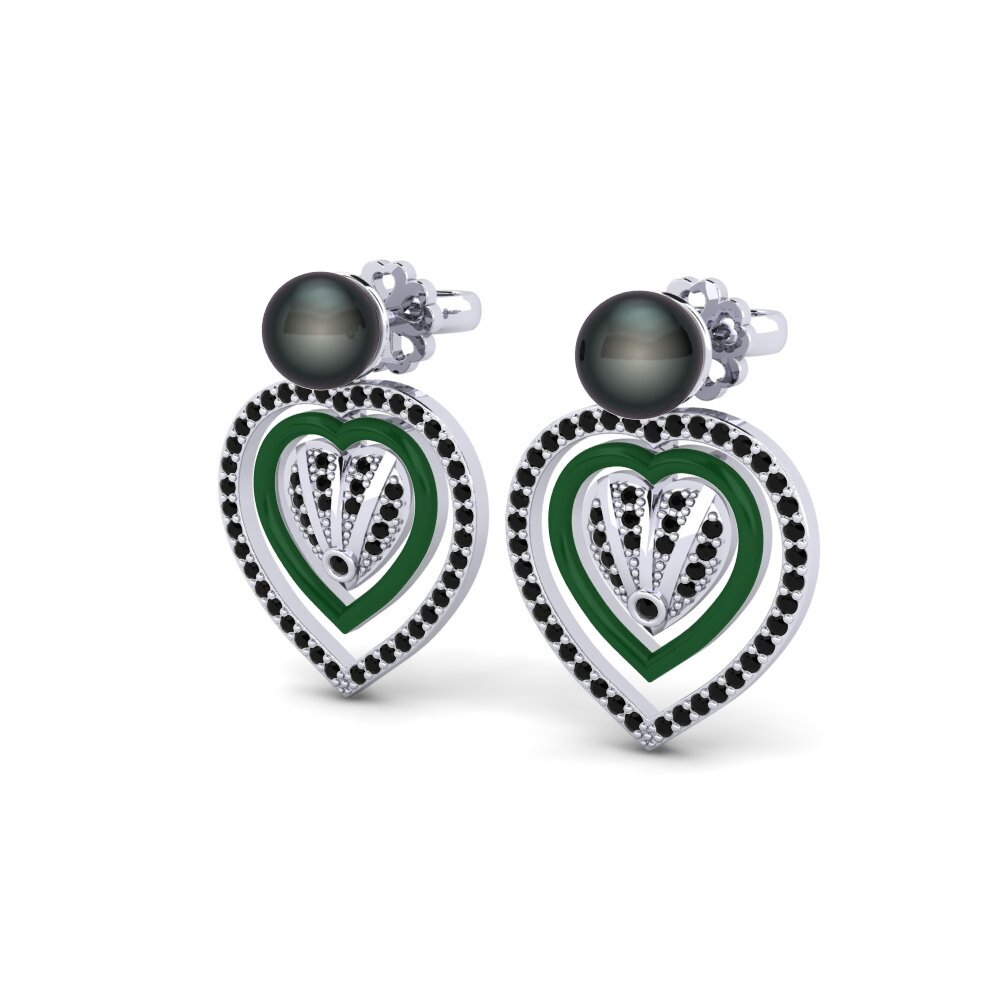 Diamante Negro Pendiente de mujer Ingenua