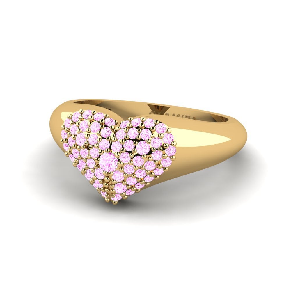 Rosa Saphir Pinker Ring Ljubezen