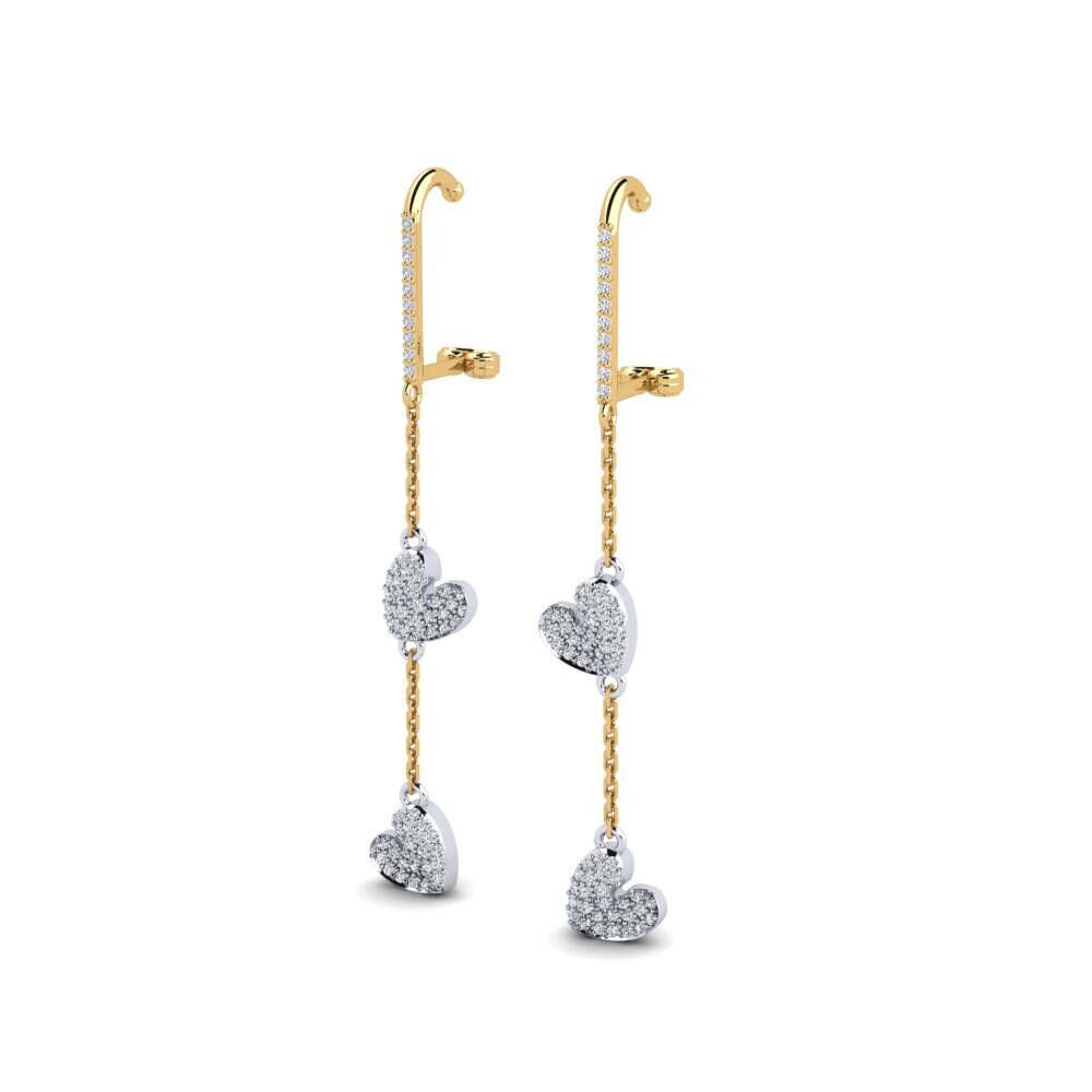 Vàng-Trắng 18K Bông tai nữ Pachm