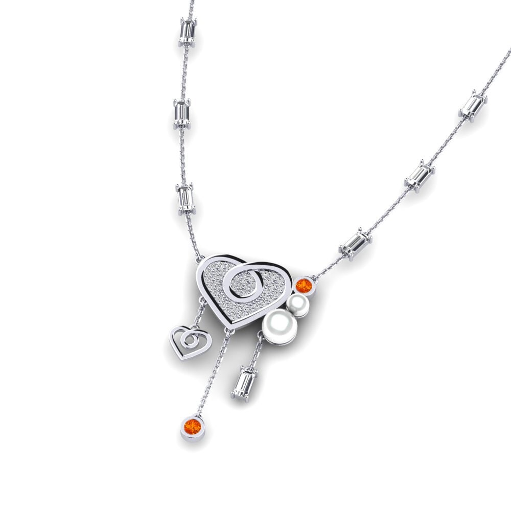 Orange Sapphire Women's Necklace Passjoni