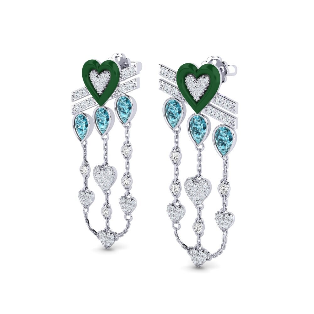Circón Azul Pendiente de mujer Plusbeau