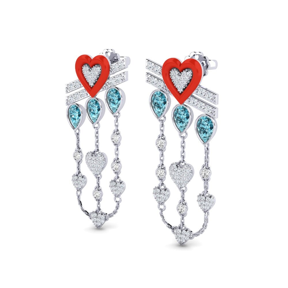 Circón Azul Pendiente de mujer Plusbeau