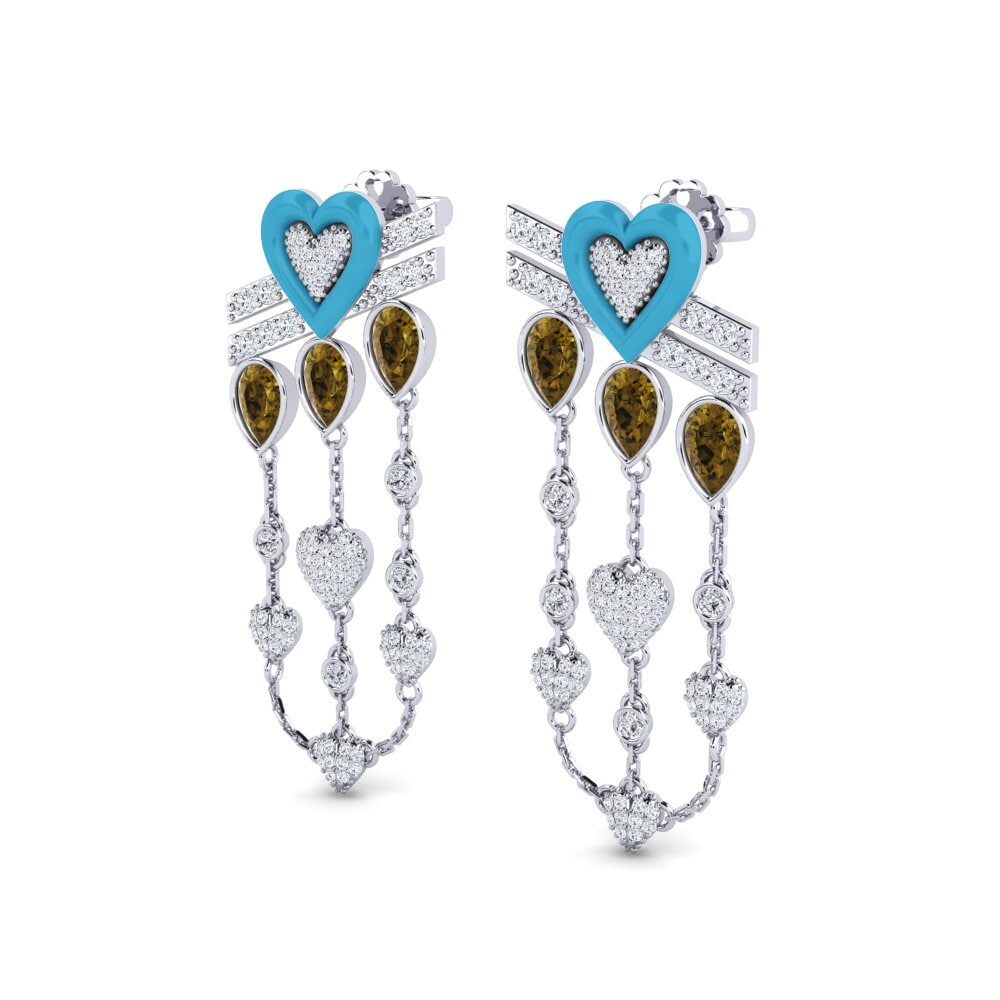 Brown Zircon Women's Earring Plusbeau