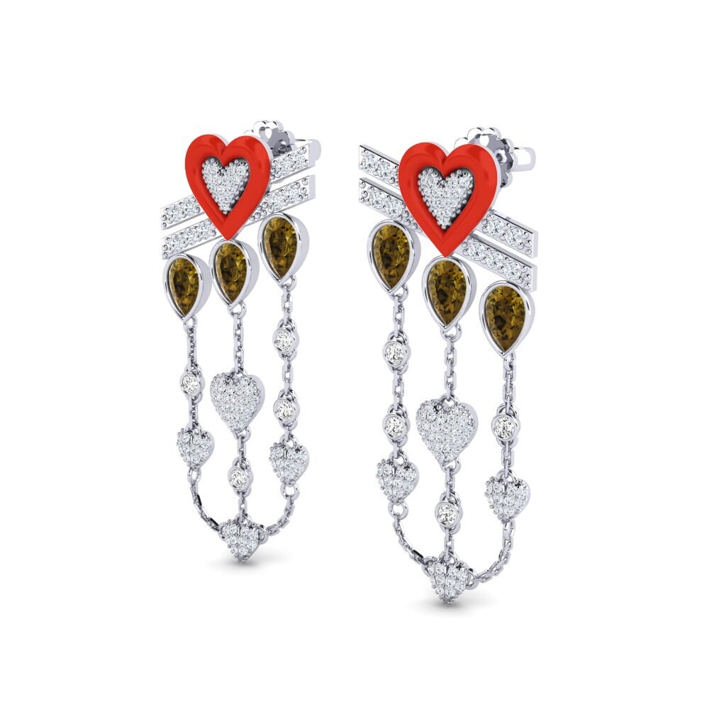 Zircão Castanha Brincos Feminino Plusbeau