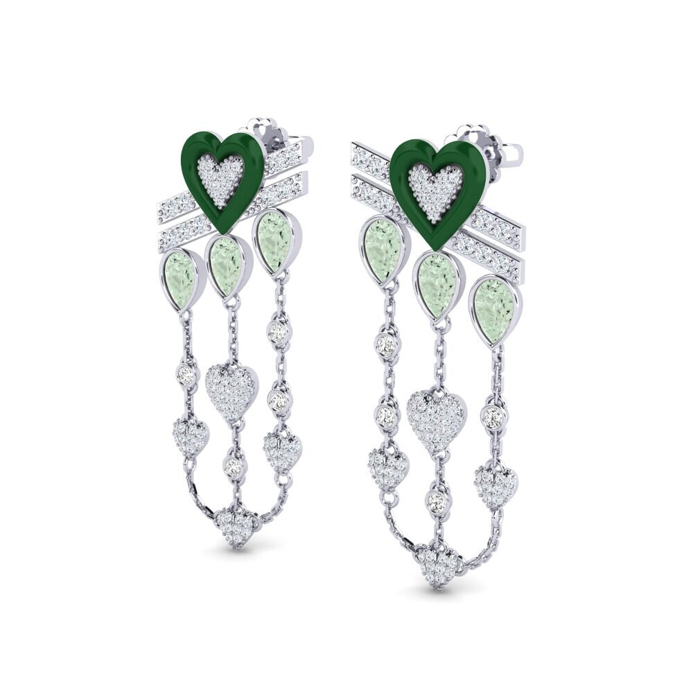 Amatista verde Pendiente de mujer Plusbeau