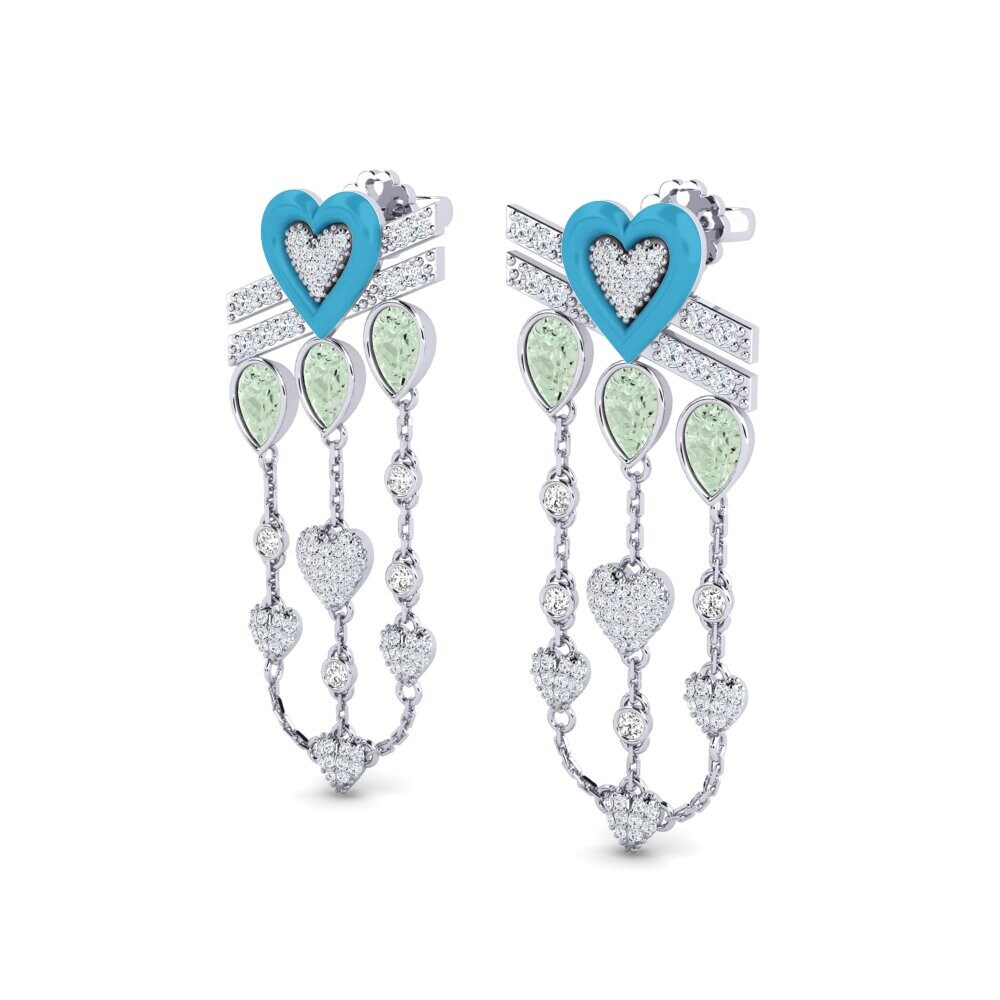 Grüner Amethyst Damen ohrring Plusbeau