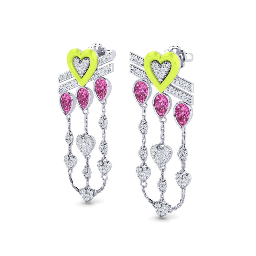 Pink Topaz Women's Earring Plusbeau