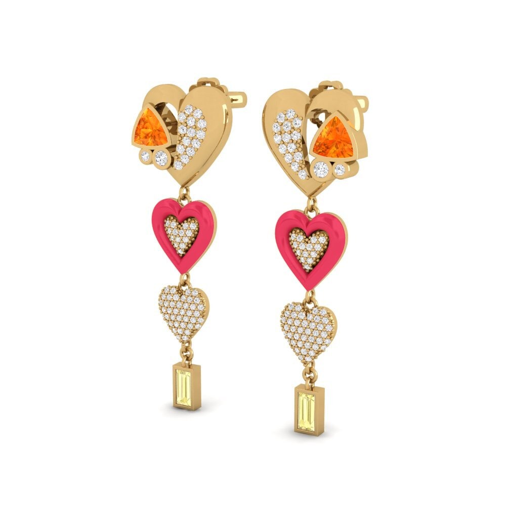 Orange Sapphire Women's Earring Relaxed