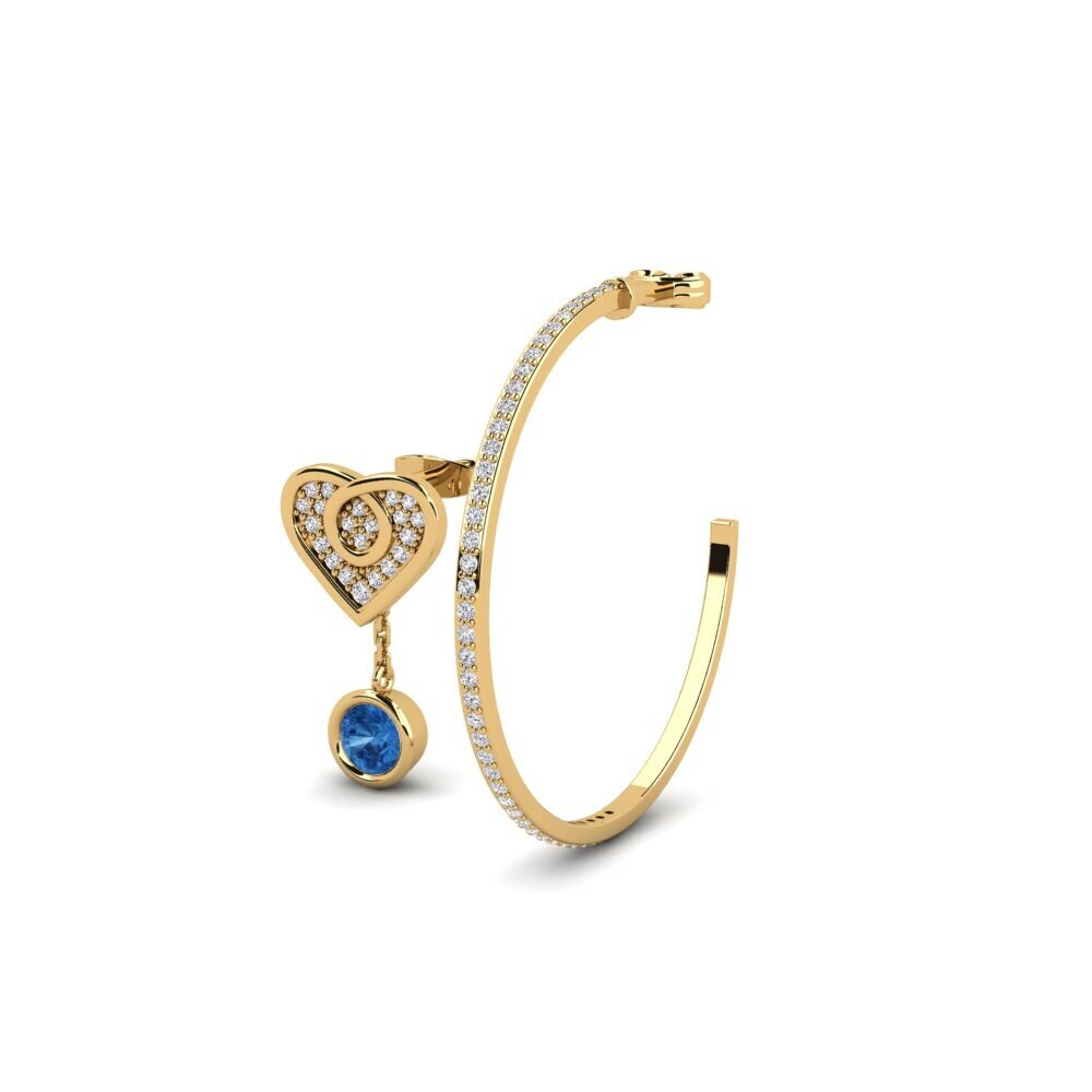 Đá Zirconia Xanh Lam Bông tai nữ Todorkhoi