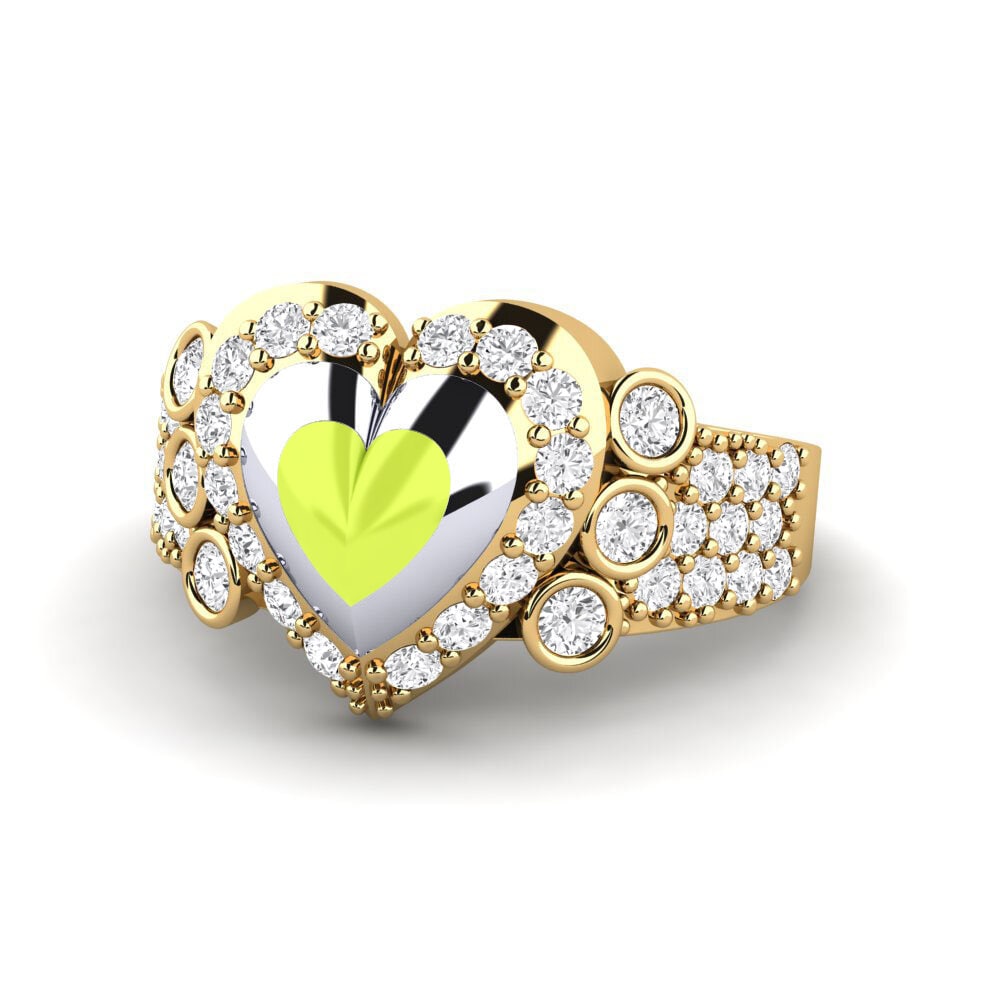 Heart 9ct Yellow & White Gold Rings