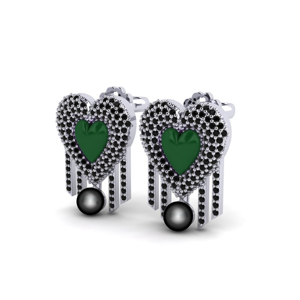 Diamante Negro Pendiente de mujer Vitaunica