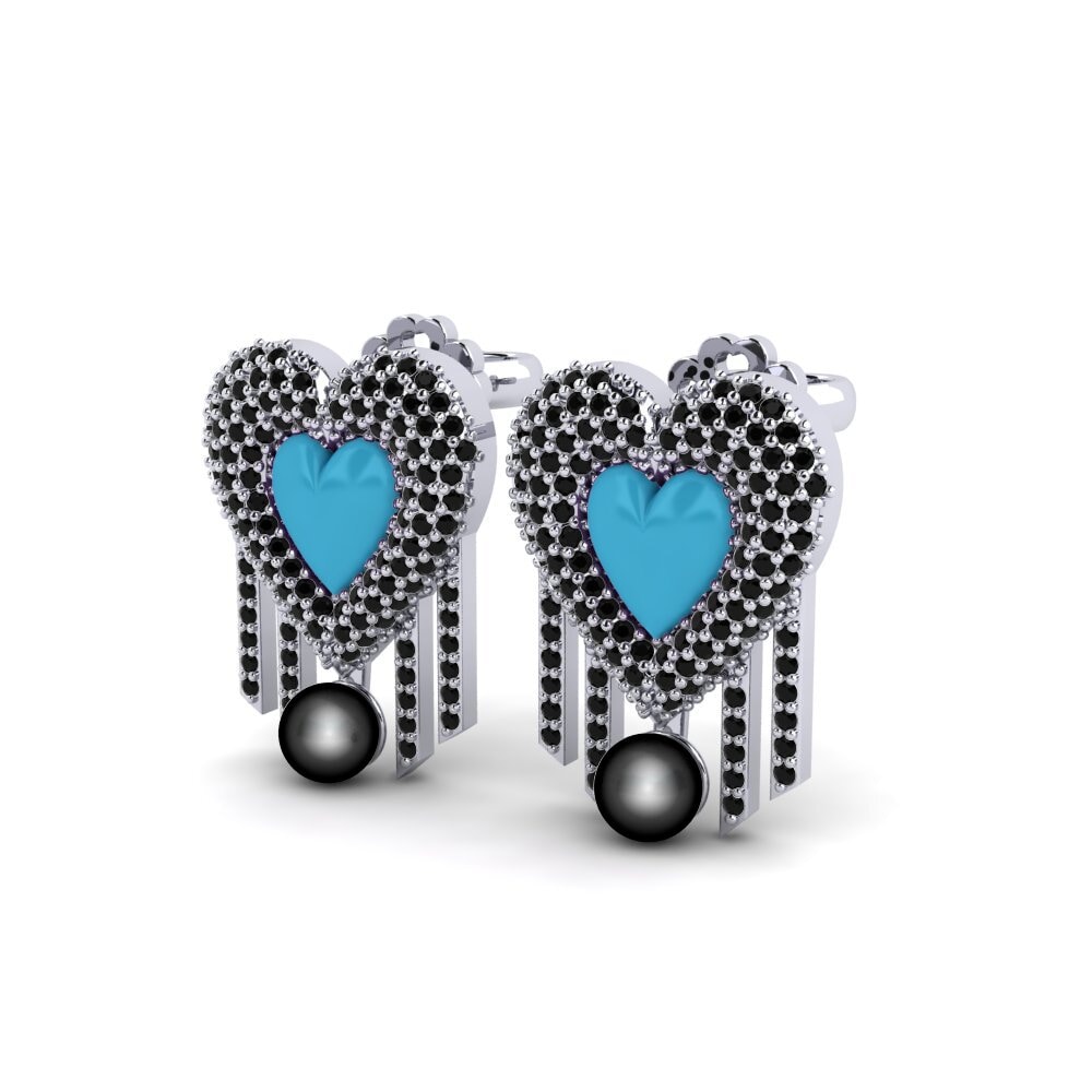 Diamante Negro Pendiente de mujer Vitaunica