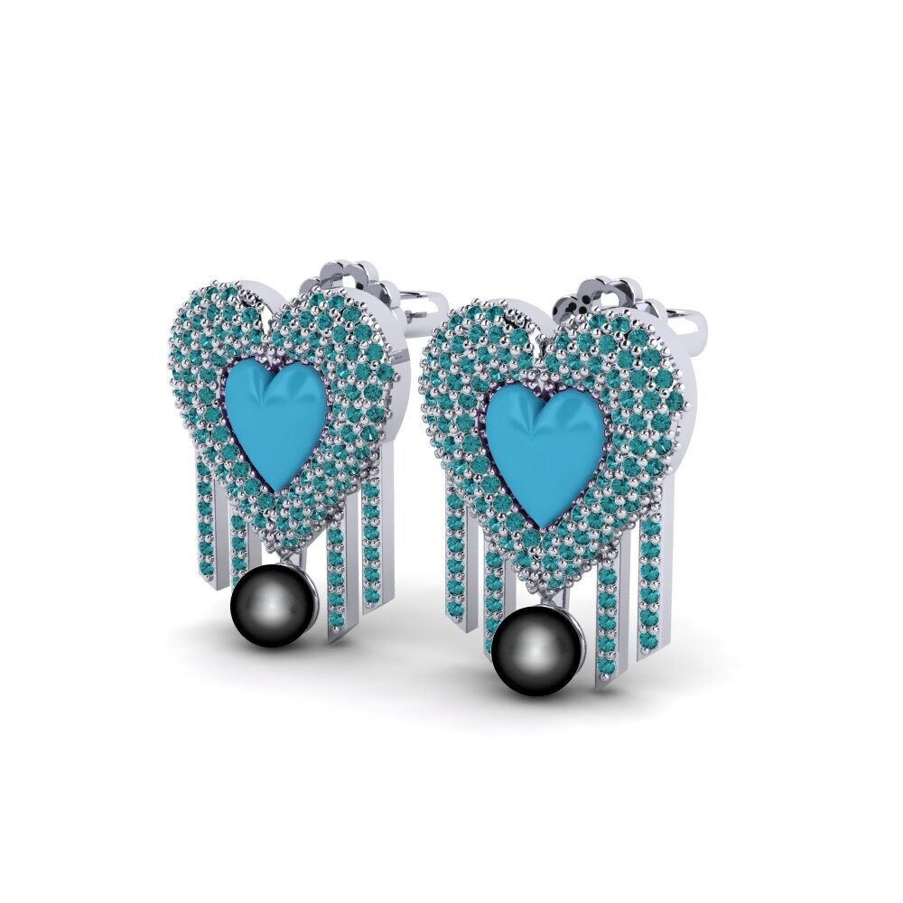 Diamante Azul Pendiente de mujer Vitaunica
