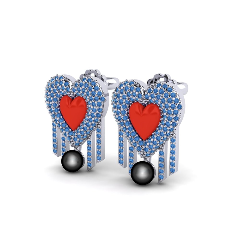 Dark Blue Zirconia Women's Earring Vitaunica