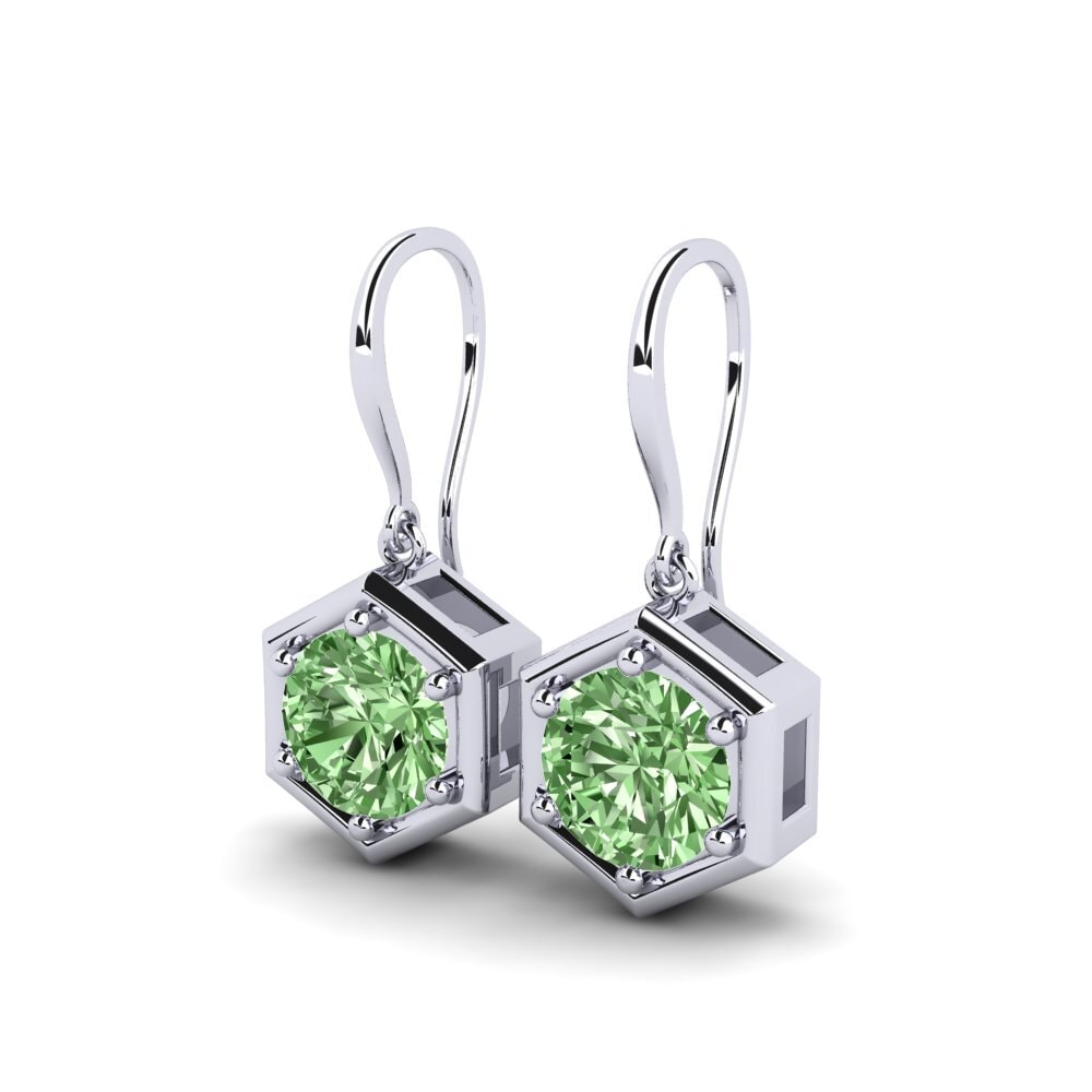 Diamant Vert Boucle d'oreille femme Adducer
