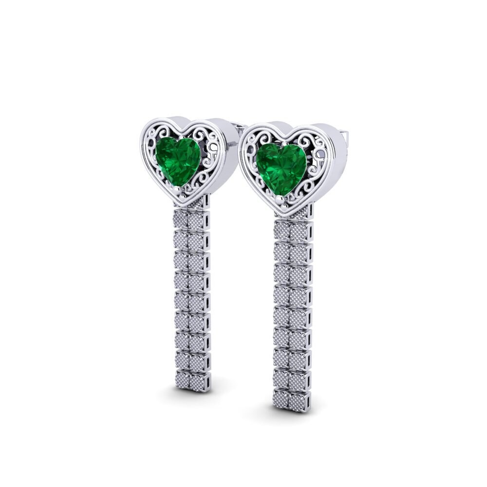 Émeraude (créée en laboratoire) Boucle d'oreille femme Adjos