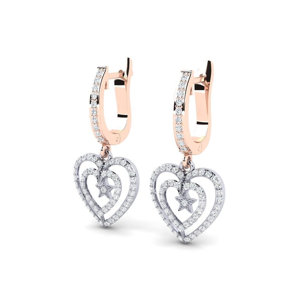 14ct Rose / White Gold Women's Earring Afeared