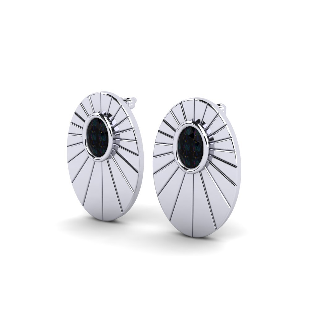 Đá Opal Đen Bông tai nữ Aleckok