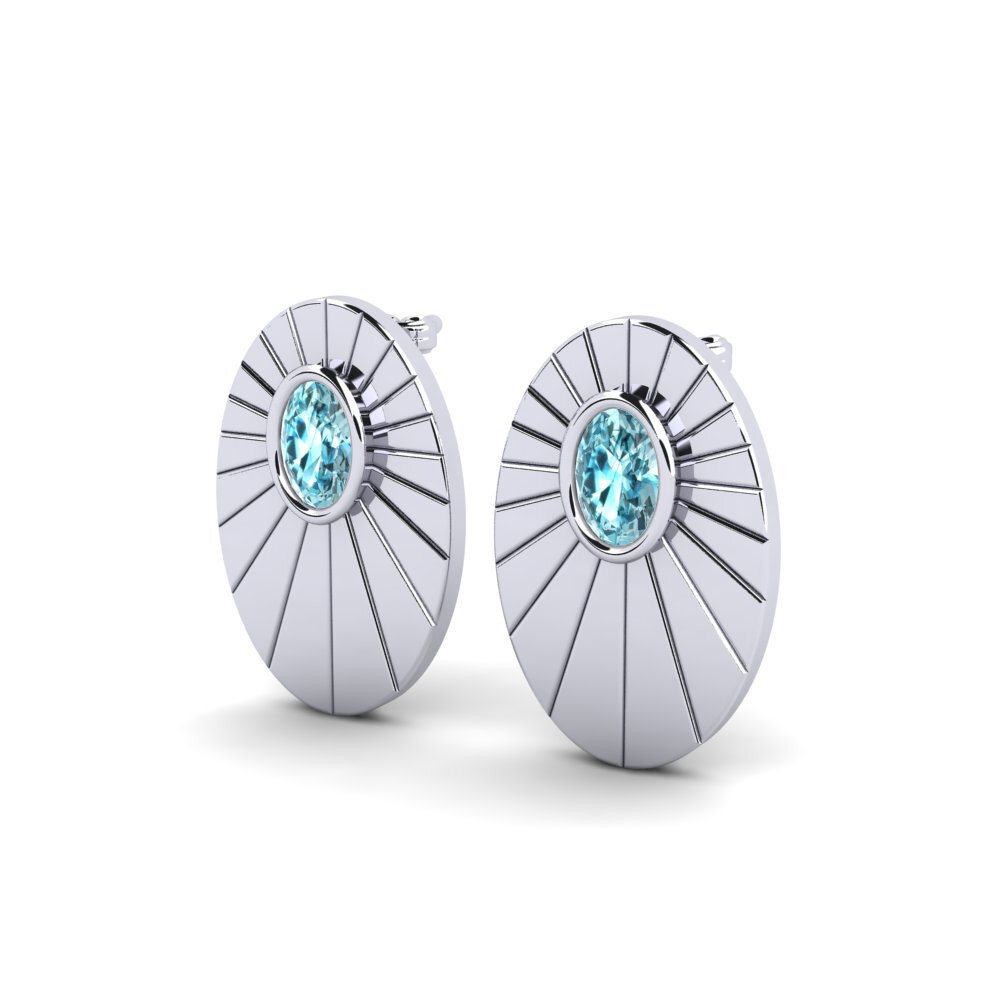 Blue Zircon Women's Earring Aleckok