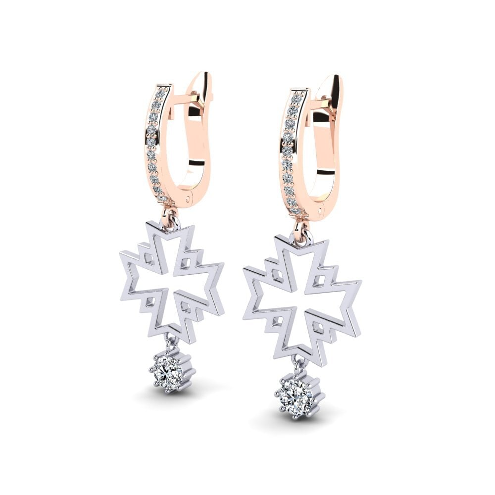 9k Oro Rosa & Blanco Pendiente de mujer Alenege
