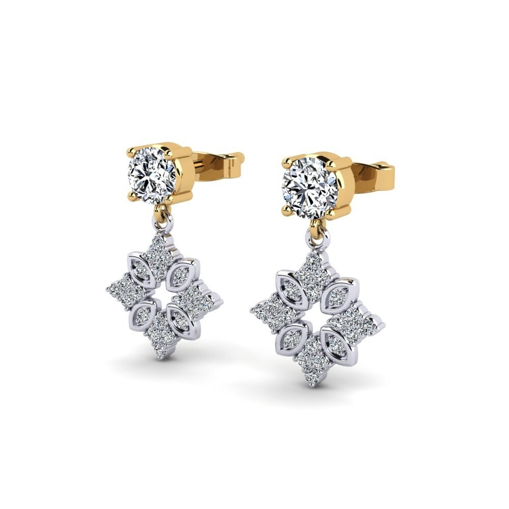 9k Oro Blanco & Amarillo Pendiente de mujer Alluded