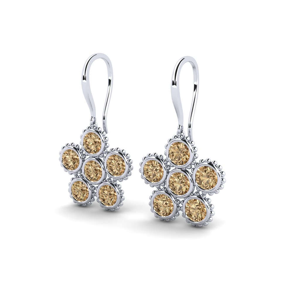 Diamante Marrón Pendiente de mujer Alonee