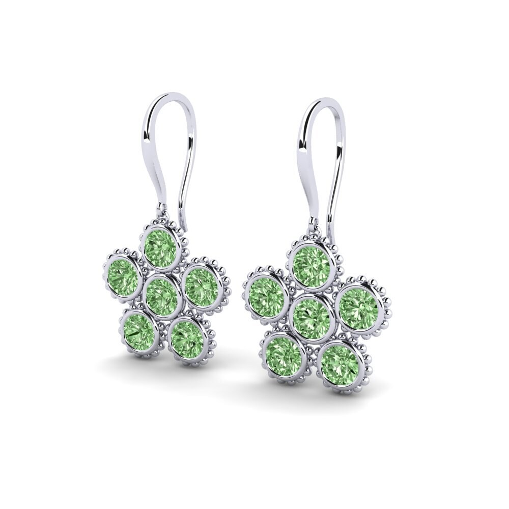 Diamant Vert Boucle d'oreille femme Alonee