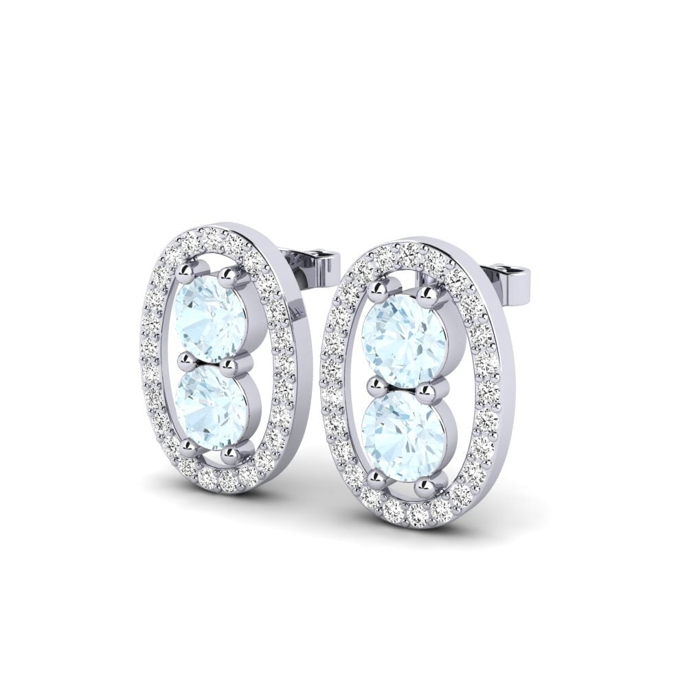 Aigue-marine Boucle d'oreille femme Aplite