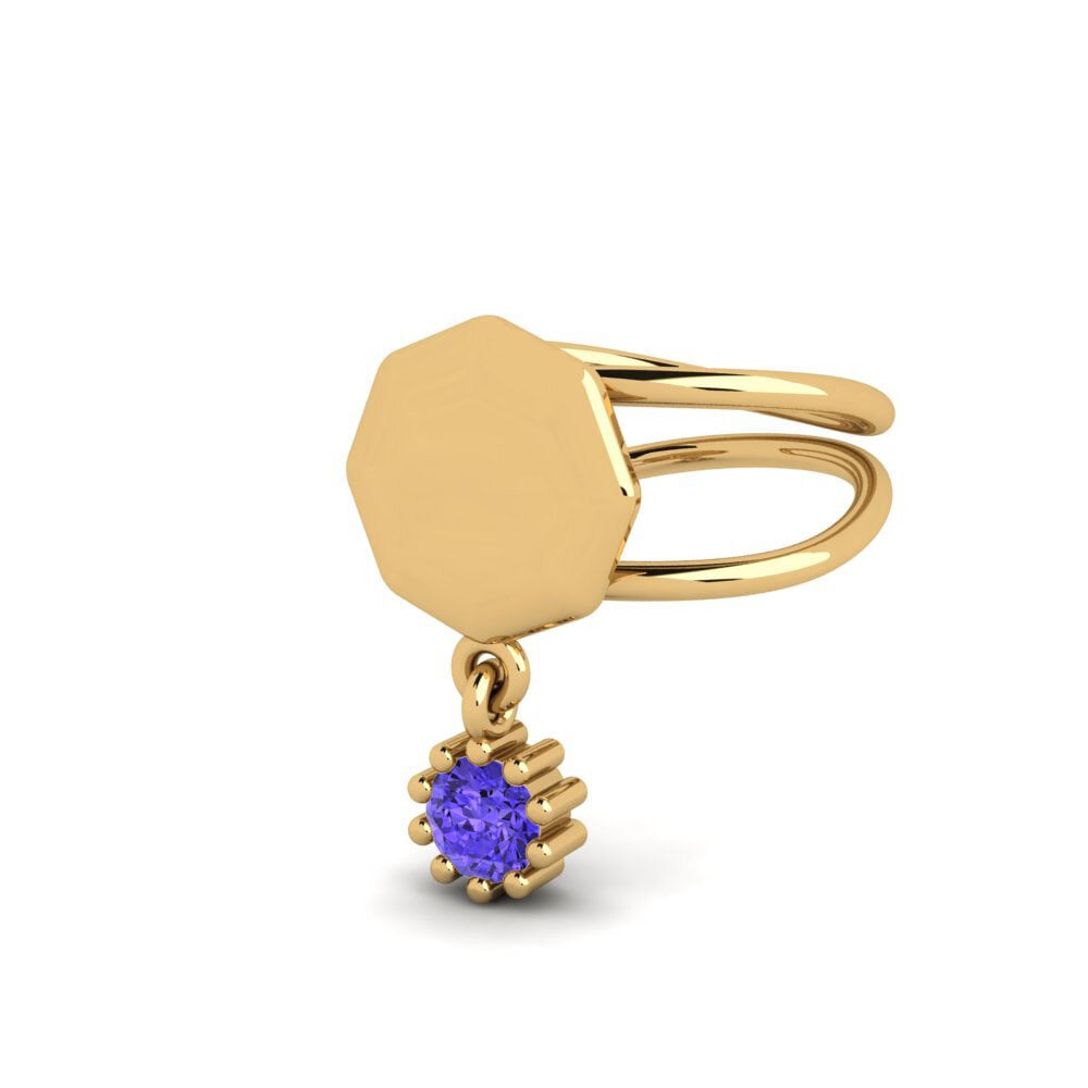 14ct Yellow Gold Tanzanite Women's Earring Atinent