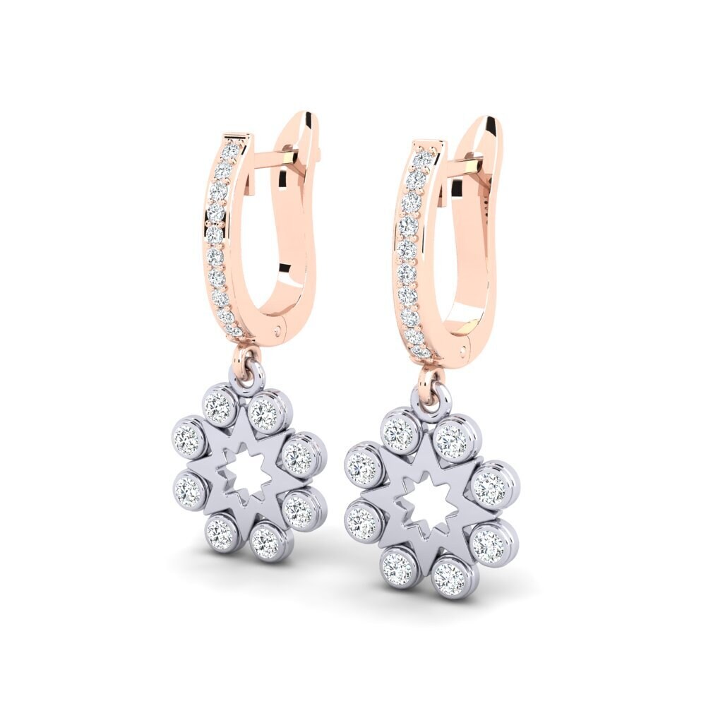 14ct Rose / White Gold Women's Earring Avail