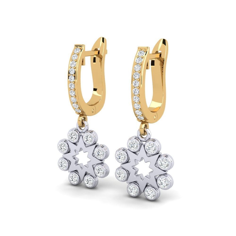 14k Oro Amarillo/Blanco Pendiente de mujer Avail