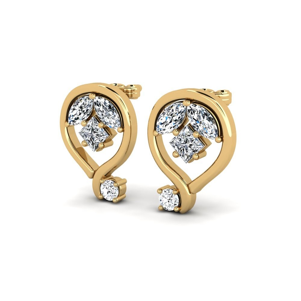 9k Oro Amarillo Princesa Pendiente de mujer Brexton