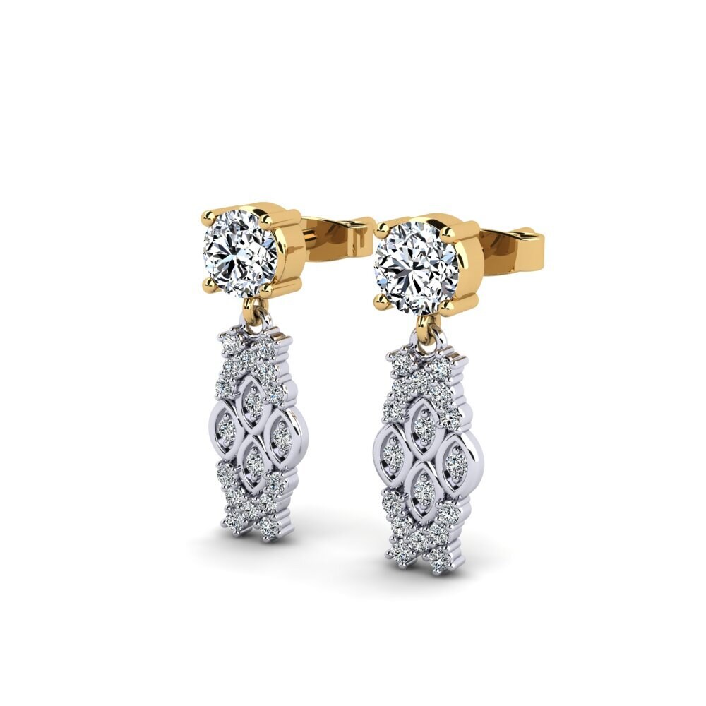 14k Oro Blanco & Amarillo Pendiente de mujer Brom