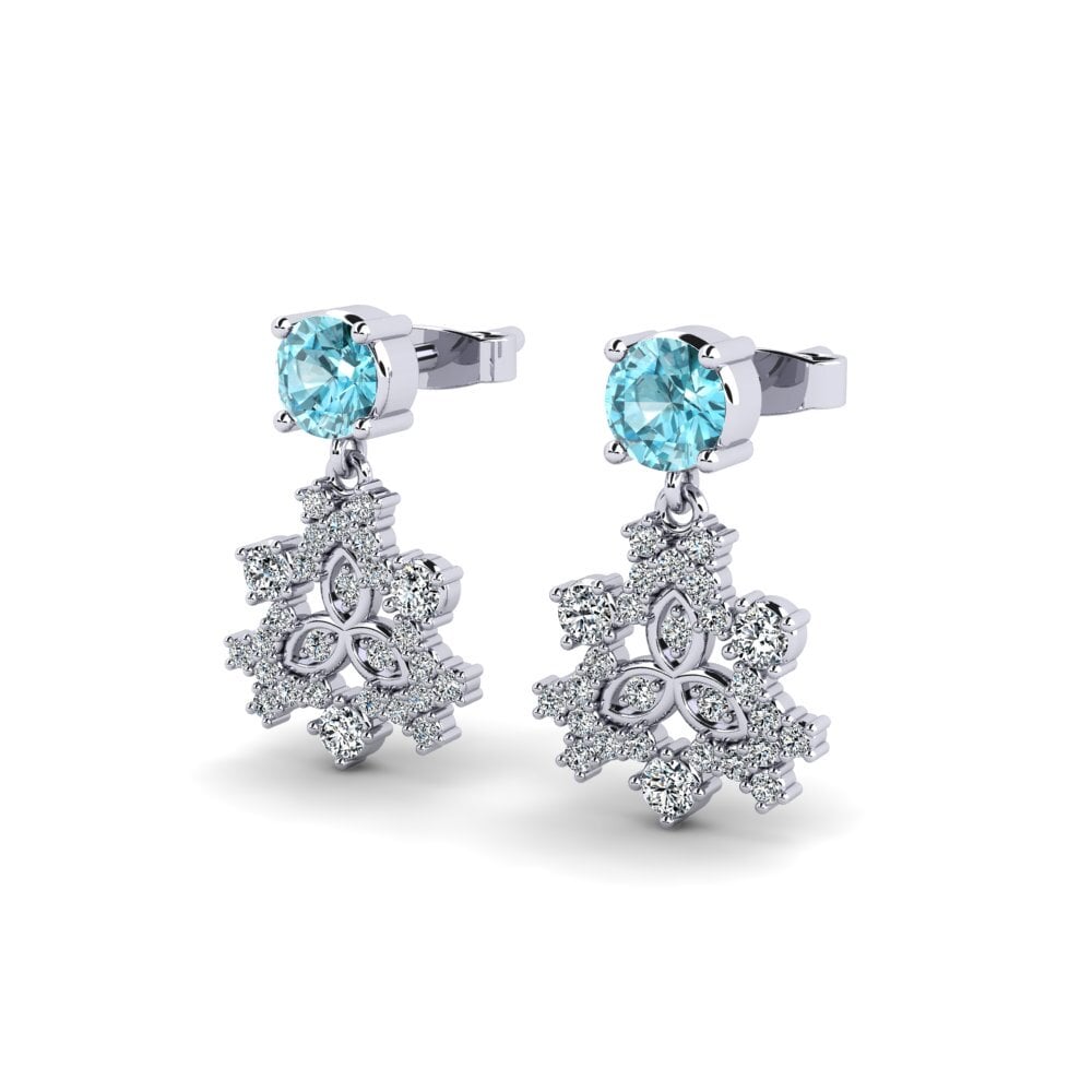 Zircon Bleu Boucle d'oreille femme Bust