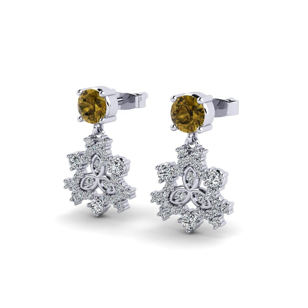 Brown Zircon Women's Earring Bust