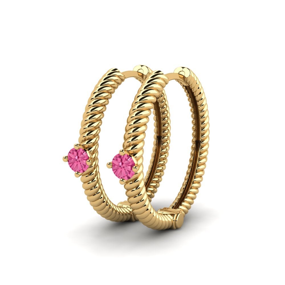 Tourmaline Rose Boucle d'oreille femme Clung