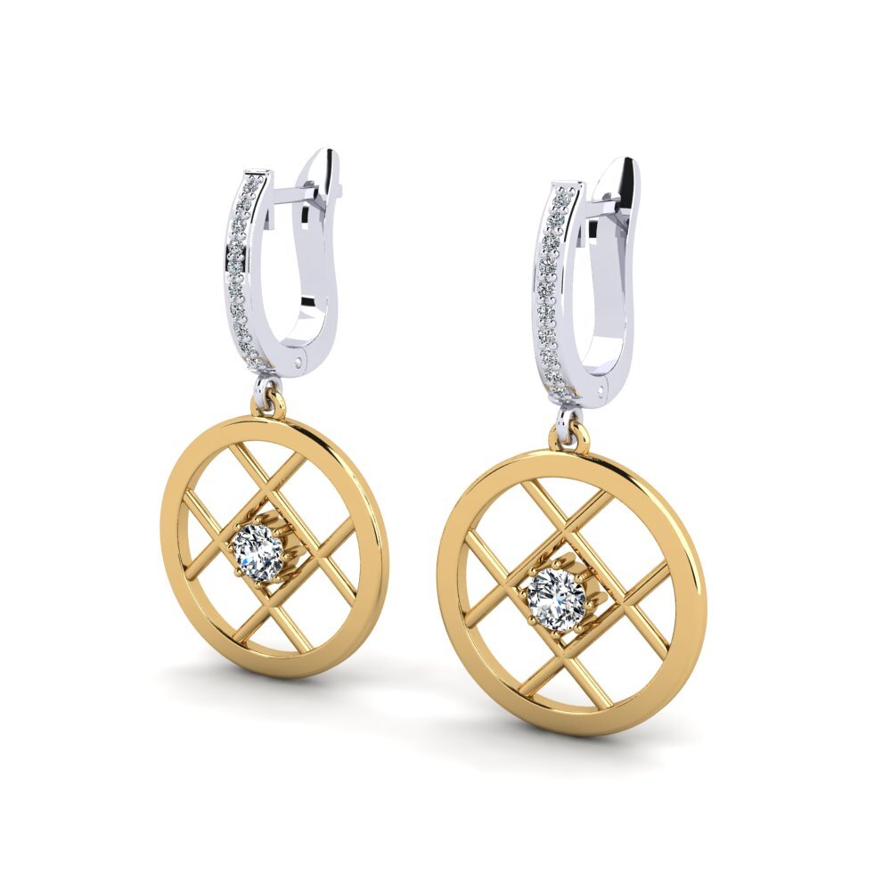 14k Oro Blanco & Amarillo Pendiente de mujer Consul