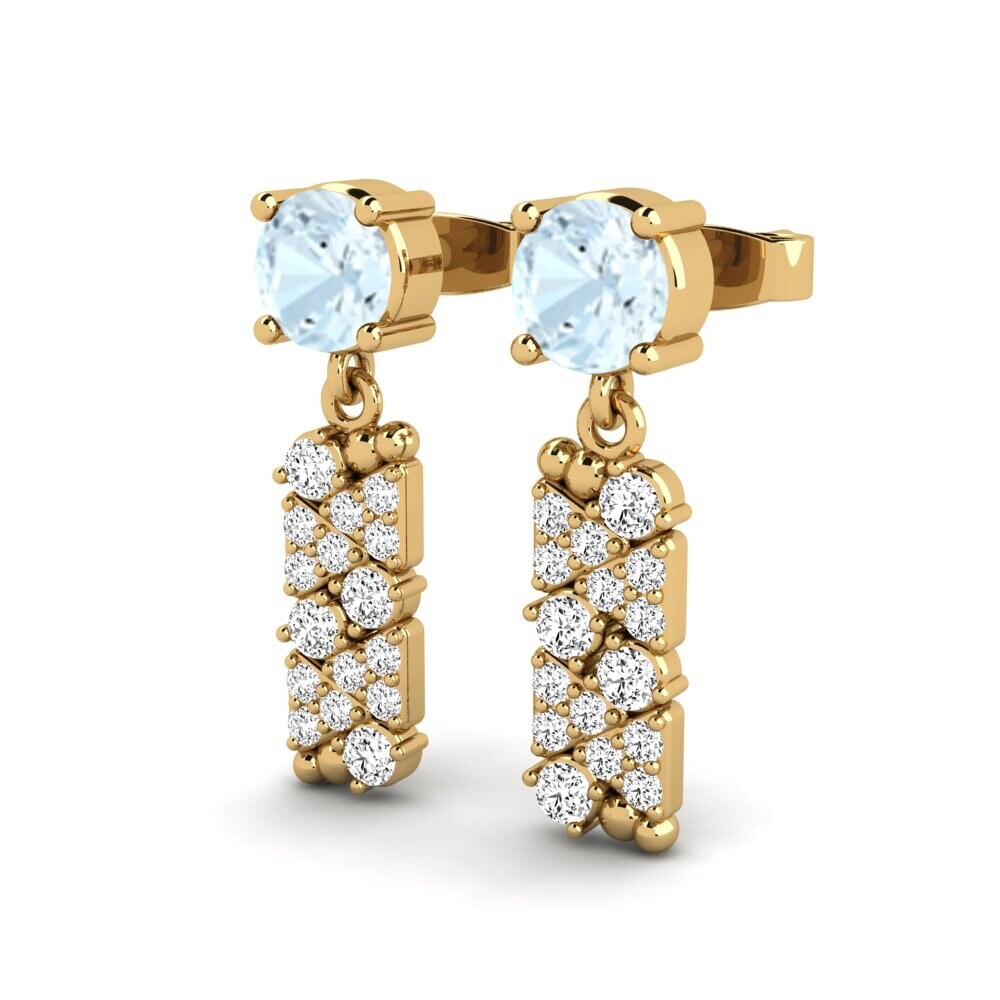 14ct Yellow Gold Aquamarine Women's Earring Gehrig