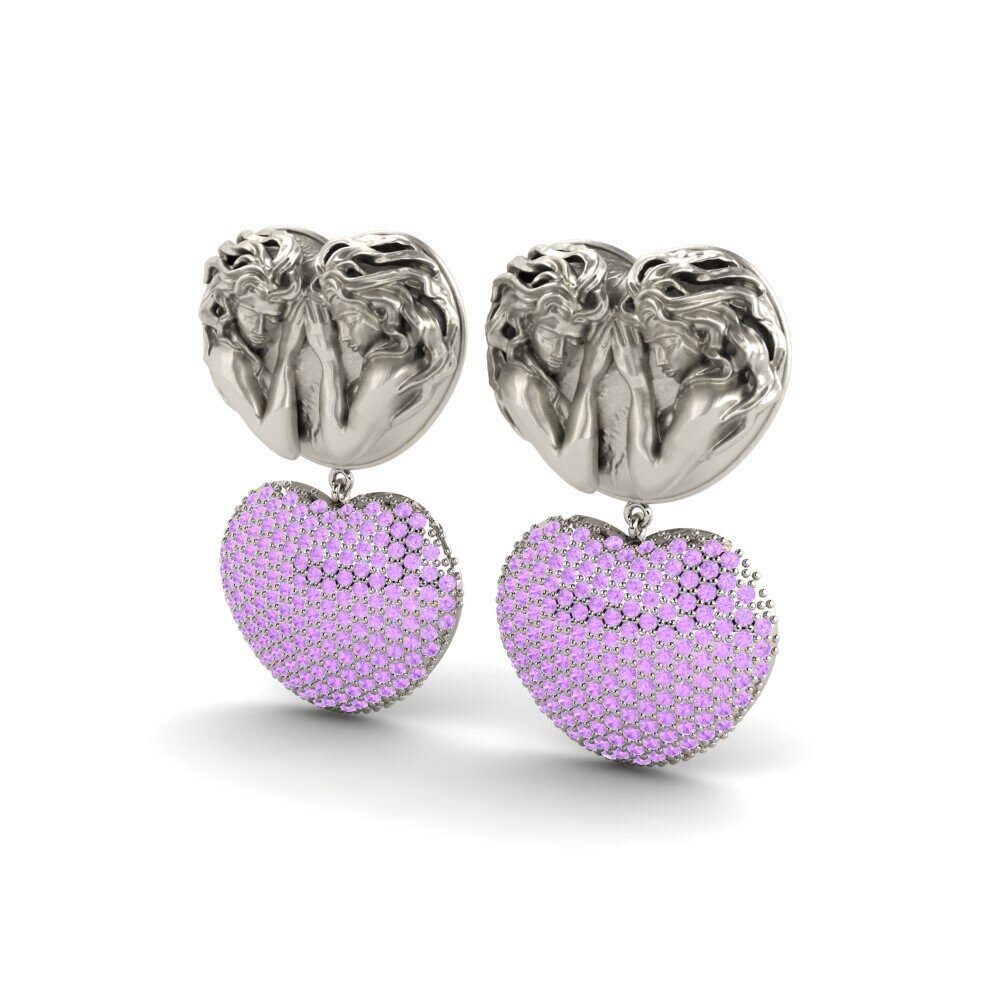 Améthyste Boucle d'oreille femme Joemore
