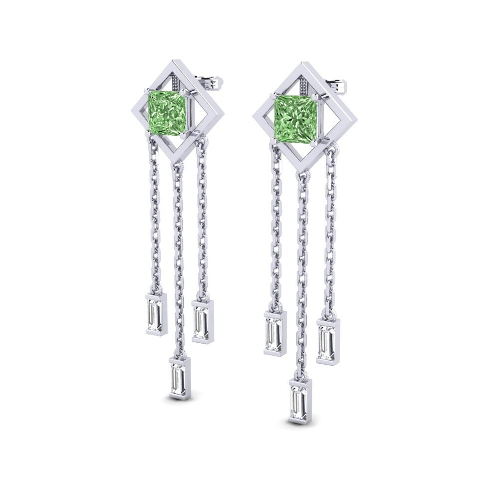 Diamant Vert Boucle d'oreille femme Mitis